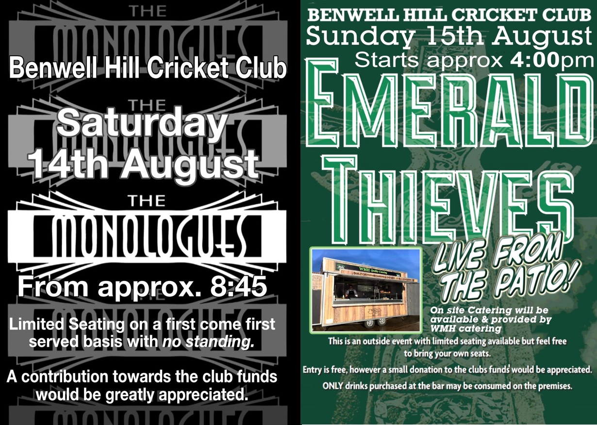 Music Weekend at the Hill with the Monologues on Saturday 14th and The Emerlad Thieves on Sunday 15th