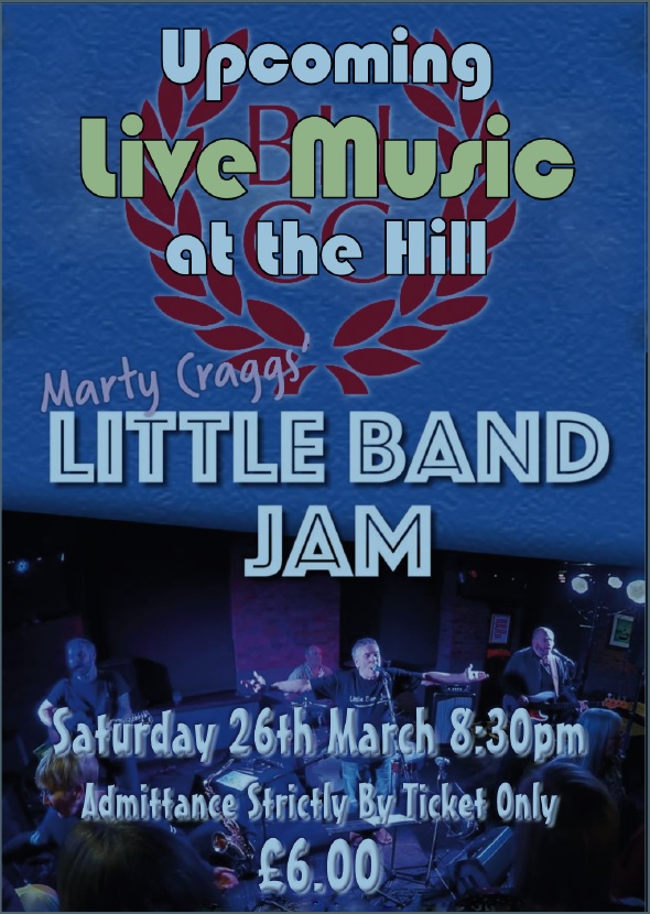 Marty Cragg's Little Band Jam - Saturday 26th March
