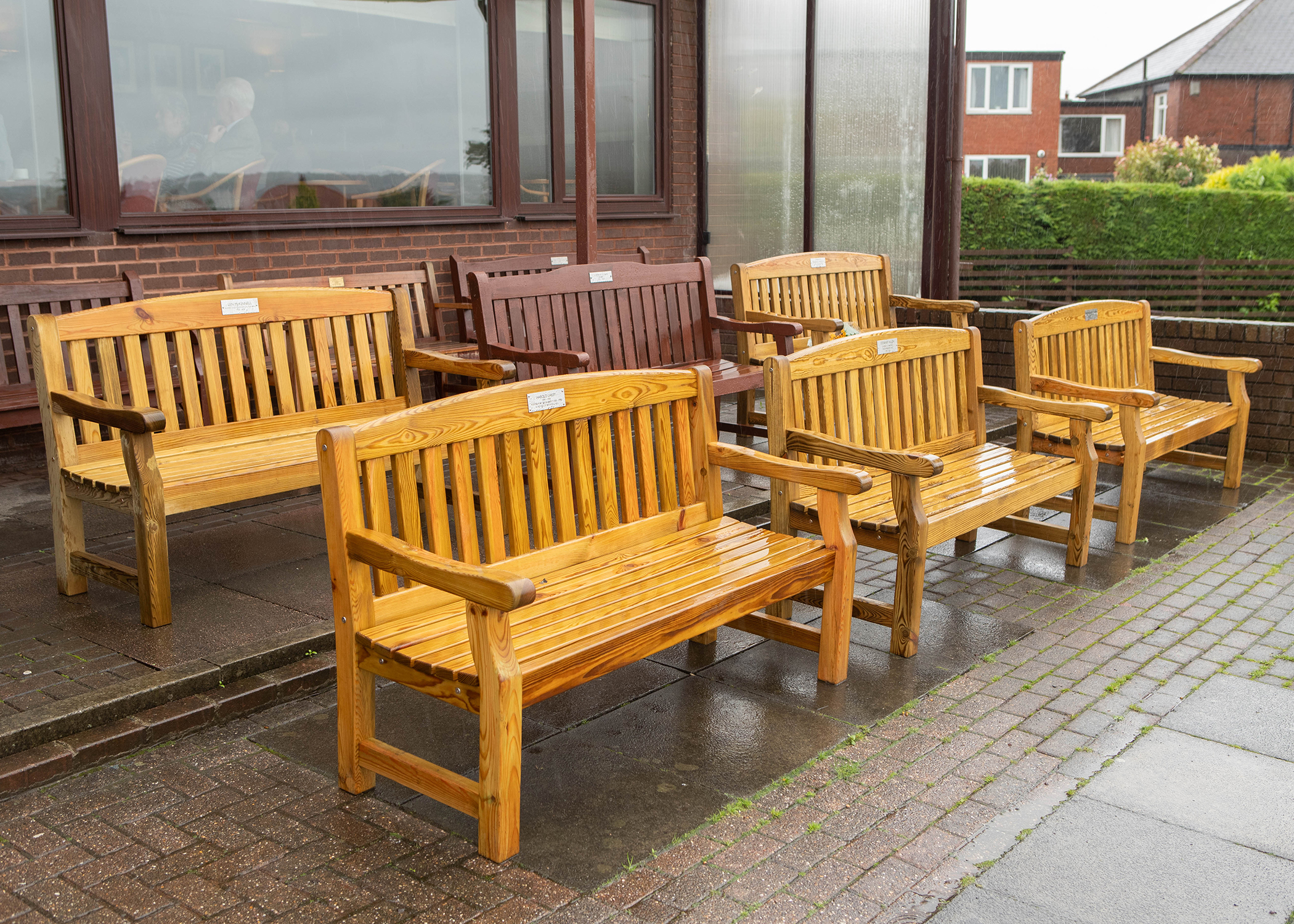 New benches commemorate the contributions of Stewart Allen, Harold Lakey, Lenny McKinnell, Fenwick Marley and Bill Watts